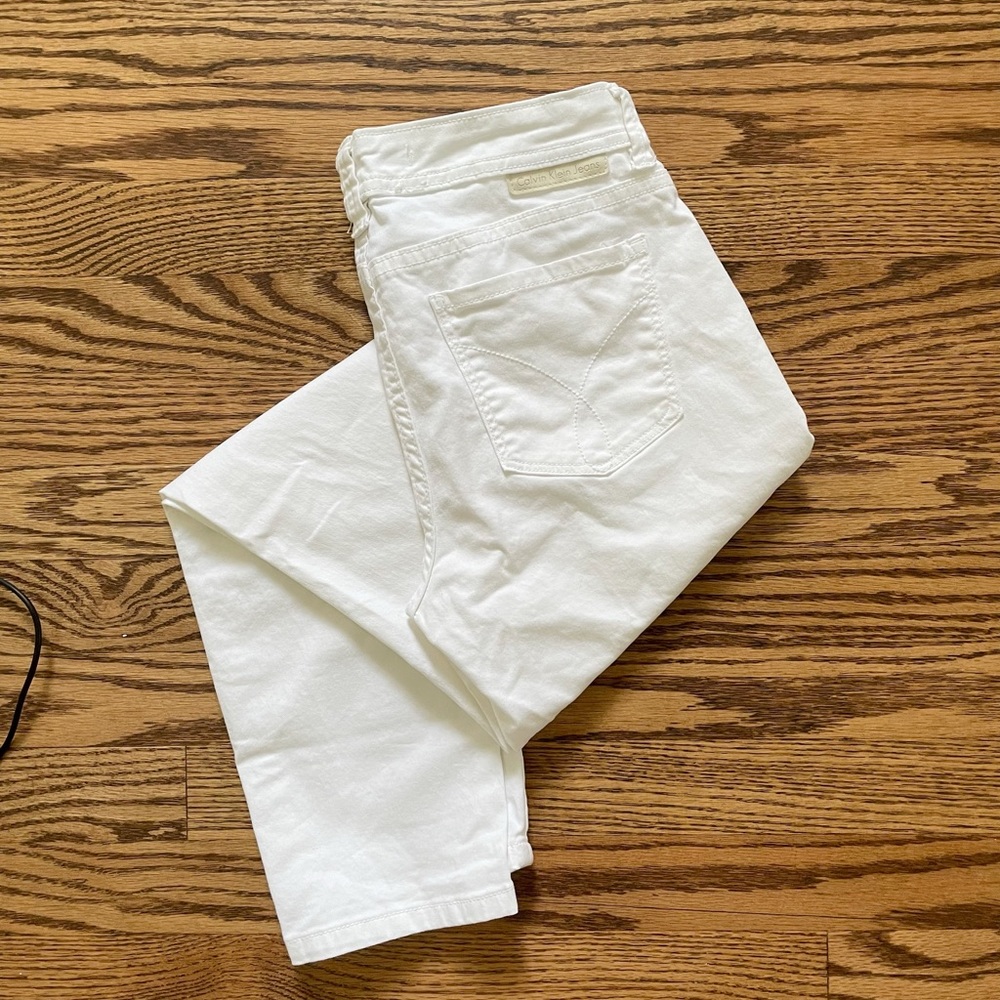 Calvin Klein White Crop Skinny Jeans, 2